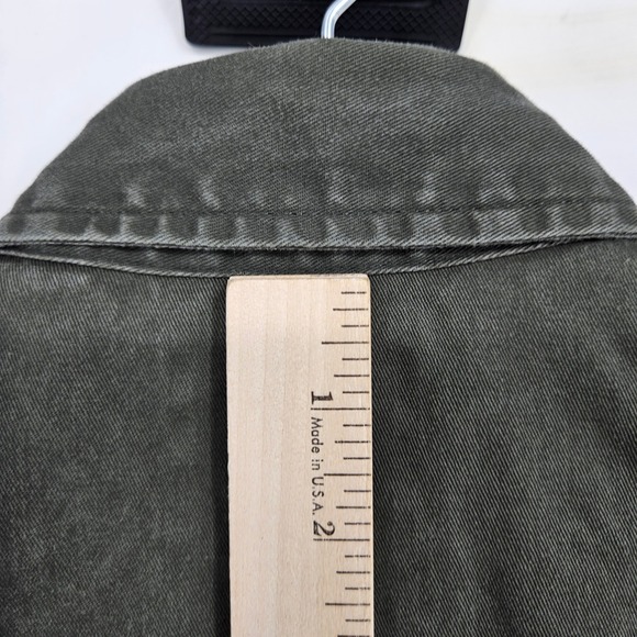 Vintage Wrangler Pearl Snap Shirt Mens Large Western Green Denim Rancher - Picture 9 of 10